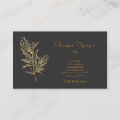 Élégant lux Carte de visite d'or botanique (Dos)