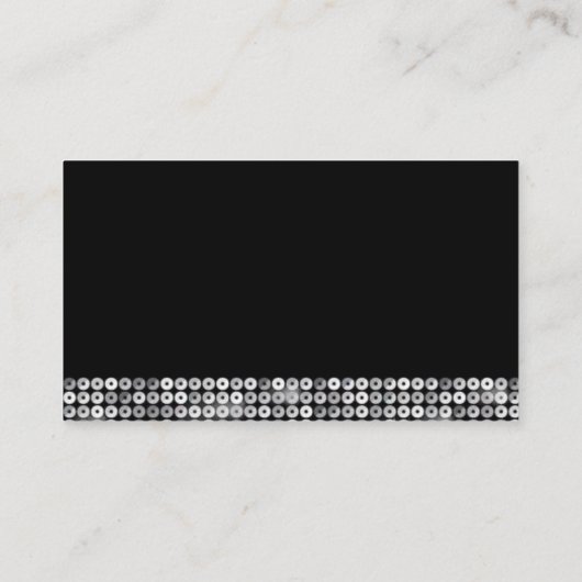 Elegant Lux Silver Sequin Mode Designer Visitekaartje (Achterkant)