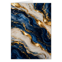 Elegant luxe blauwe en gouden marmeren tafelkaart