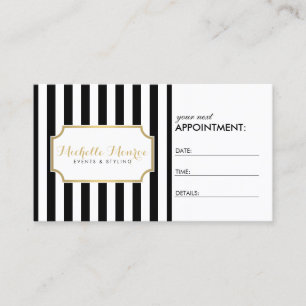 Elegant Luxe Bold Stripes Afspraakkaart Afsprakenkaartje