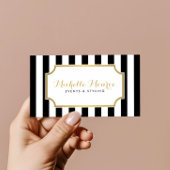 Elegant Luxe Bold Zwart-wit Strepen Visitekaartje