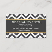 Elegant Luxe Chevron Pattern Gold Trim Visitekaartje (Achterkant)