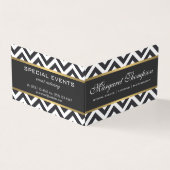 Elegant Luxe Chevron Pattern Gold Trim Visitekaartjes (Buitenkant)