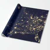 Elegant luxe goud & blauw cadeaupapier (Uitgerold)