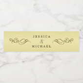 Elegant Luxe Goud  bruiloft Waterfles Etiket (Enkel label)