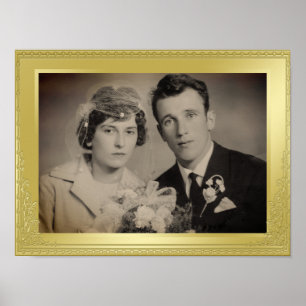 Elegant luxe gouden grens lijst aangepaste foto poster