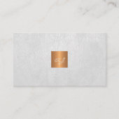 Elegant luxe gouden witte monogram QR-code Visitekaartje (Voorkant)