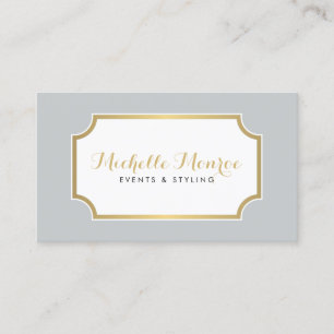 Elegant Luxe Grey Event Stylist Visitekaartje