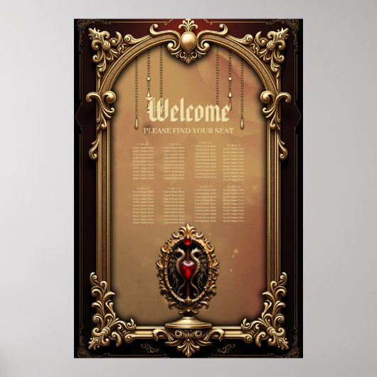 Elegant luxe hart embleem. poster