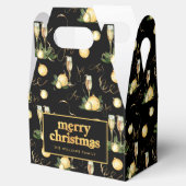 Elegant Luxe Kerstfeest Zwart Goud Bedankdoosjes (Geopend)