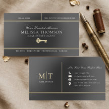 Élégant Luxe Noir Or Professionnel de l'Immobilier