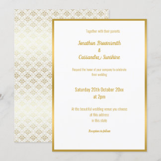 ÉLÉGANT LUXE OR LAVE 2 FAIRE-PART DE MARIAGE