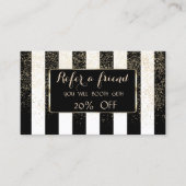 Elégant luxe rayé, Carte de référence Confetti (Devant)