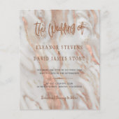 Elegant luxe roos goudmarmer bruiloft flyer (Voorkant)