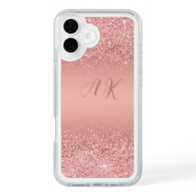 Élégant Luxe Rose Gold Monogramme Brillante