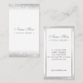Elegant Luxe Silver Verticaal Visitekaartje (Voorkant / Achterkant)