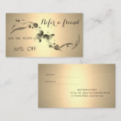 Elégant luxe sophistiqué, Carte de référence or (Devant / Derrière)