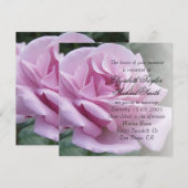 Elégant luxe violet Rose mariage Invitation (Devant / Derrière)