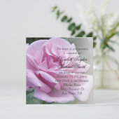 Elégant luxe violet Rose mariage Invitation (Debout devant)