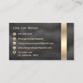 Elegant Luxe Zwart Leer Stijlvol Goud Monogram Visitekaartje (Achterkant)