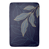 Elegant Luxurous Blue Navy Gold Leaf Badmat (Voorkant Verticaal)