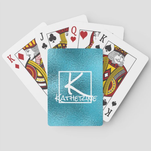 Elegant Luxury Blue Glitter Sparkle Glam Bling Pokerkaarten (Achterkant)