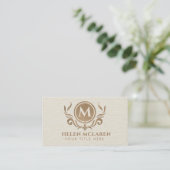Elegant Luxury Bold Monogram met Fleur-de-lis Visitekaartje (Staand voorkant)