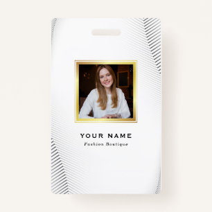 Elegant Luxury Boutique White Gold Badge