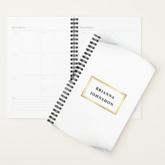 Elegant Luxury Boutique White Gold Business Planner