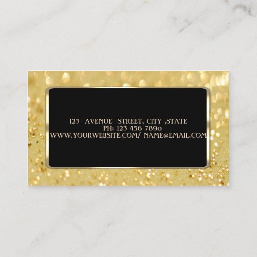 Elegant Luxury, Glittery Bokeh Visitekaartje (Achterkant)