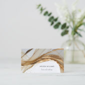 Elegant Luxury Gold 3D Abstract | QR Code Visitekaartje (Staand voorkant)