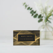 Elegant Luxury Gold Black Wave Visitekaartje (Staand voorkant)