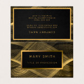 Elegant Luxury Gold Black Wave Visitekaartjes (Buitenkant ongevouwen)