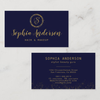 Elegant Luxury Gold Glitter & Signature Script Visitekaartje