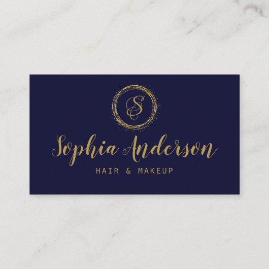 Elegant Luxury Gold Glitter & Signature Script Visitekaartje (Voorkant)