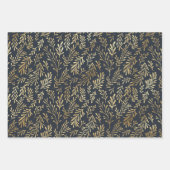 Elegant Luxury Gold Leaf Pattern Kerstmis Inpakpapier Vel (Voorkant 3)