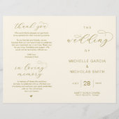 Elégant Luxury Gold, Programmes de mariage pliable (Devant)