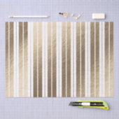 Elegant Luxury Gold White Striped Kerstmis Tissuepapier (Craft)