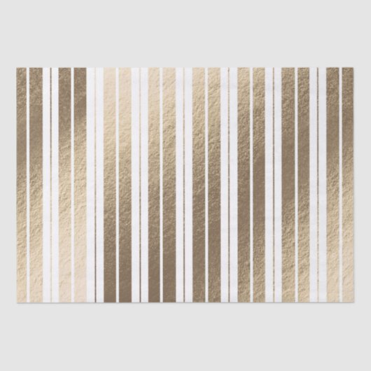 Elegant Luxury Gold White Striped Kerstmis Tissuepapier (Voorkant)