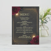 Elegant Luxury Goth Glam Wedding Menu (Staand voorkant)