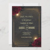 Elegant Luxury Goth Glam Wedding Save The Date (Voorkant)