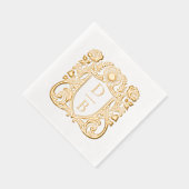 Elegant Luxury Hand Drawn Crest Wedding Monogram (Droite)