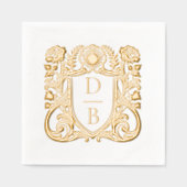 Elegant Luxury Hand Drawn Crest Wedding Monogram (Recto)