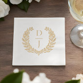 Elegant Luxury Hand Drawn Wreath Wedding Monogram