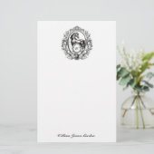 Elegant Luxury Horse Equestrian Monogram Briefpapier (Staand voorkant)