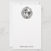 Elegant Luxury Horse Equestrian Monogram Briefpapier (Voorkant)
