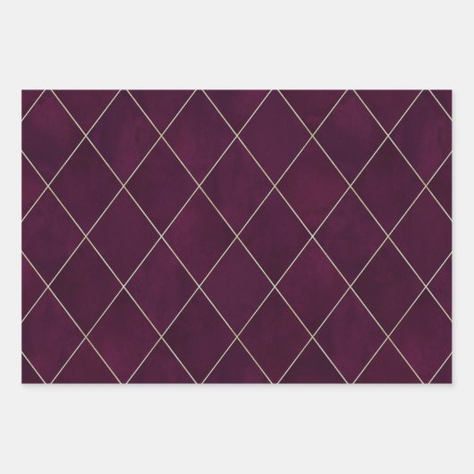 Elegant Luxury  Jewel Tones Argyle Pattern Inpakpapier Vel (Voorkant 2)