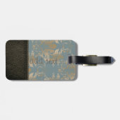 Elegant Luxury, Leathe look,  Damask Bagagelabel (Achterkant horizontaal)