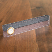 Elegant Luxury Leather Kijk donkerzwart Naambordje (Zijkant)