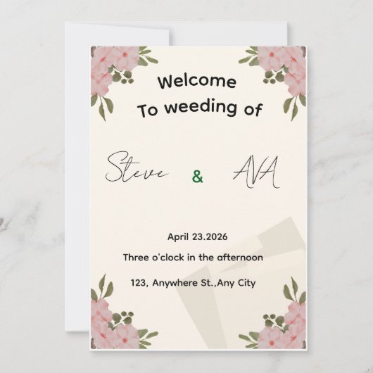 Elegant Luxury Minimal Wedding Invitation (Devant)